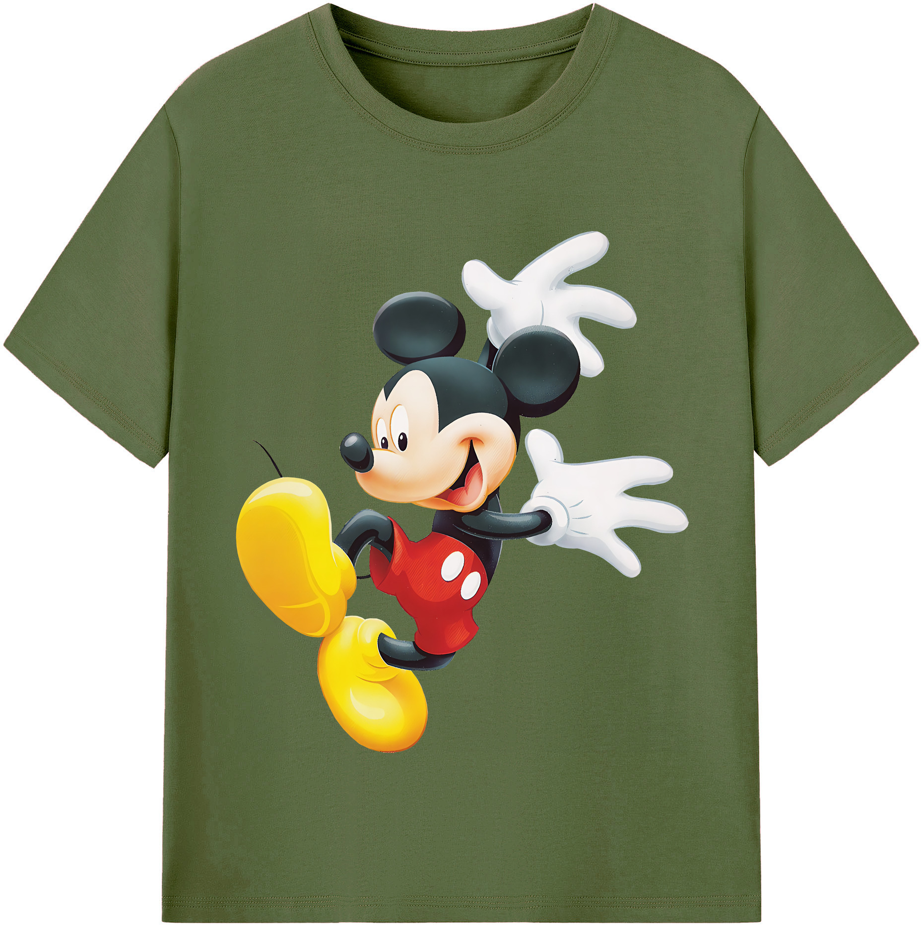 （画像用） ミッキーマウス Mickey Mouse 綿100％半袖Tシャツ（フロントプリント）